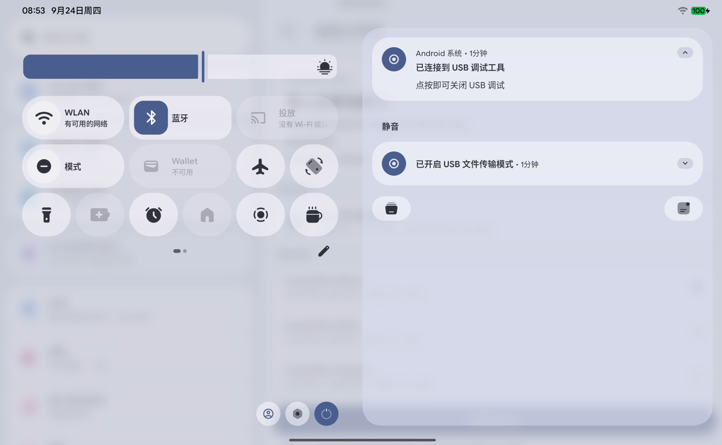 采用 PUI 图标的控制中心